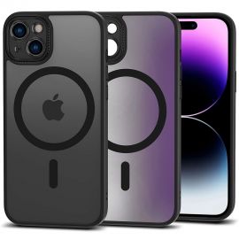 Juodas matinis dėklas Apple Iphone 15 "Tech-Protect Magmat Magsafe Cam+"