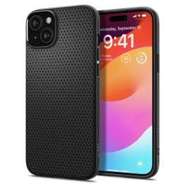 Juodas matinis dėklas Apple Iphone 15 "Spigen Liquid Air"