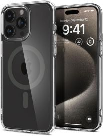 Pilkas dėklas Apple Iphone 15 Pro Max "Spigen Ultra Hybrid Mag Magsafe"