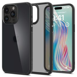 Juodas frost dėklas Apple Iphone 15 Pro "Spigen Ultra Hybrid"