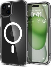 Baltas dėklas Apple Iphone 15 "Spigen Ultra Hybrid Mag Magsafe"