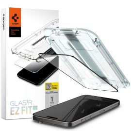 Juodas apsauginis ekrano stikliukas Apple Iphone 15 Pro Max "Spigen Glass Tr Ez Fit FC"