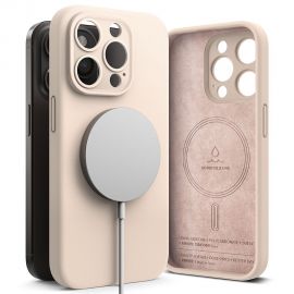Rausvas dėklas Apple Iphone 15 Pro Max "Ringke Silicone Magnetic Magsafe"