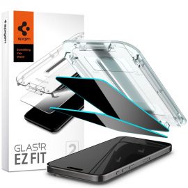 Privatumo apsauginis ekrano stikliukas Apple Iphone 15 Pro Max "Spigen Glass Tr Ez Fit Privacy 2-Pack"