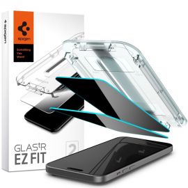 Privatumo apsauginis ekrano stikliukas Apple Iphone 15 / 16 "Spigen Glass Tr Ez Fit Privacy 2-Pack"