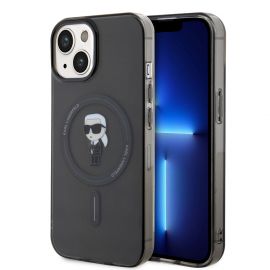 Juodas originalus dėklas Karl Lagerfeld IML Ikonik MagSafe Apple iPhone 15