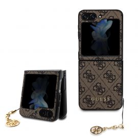 Rudas originalus dėklas Guess 4G Charms telefonui Samsung Galaxy Z Flip 5