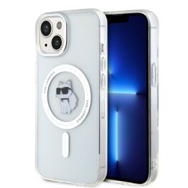 Skaidrus originalus dėklas Karl Lagerfeld IML Choupette MagSafe telefonui Apple iPhone 15