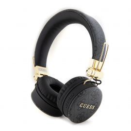 Juodas belaidės ausinės Guess PU 4G Metal Logo Bluetooth Stereo Headphone