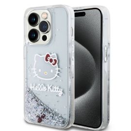 Skaidrus dėklas Hello Kitty Liquid Glitter Electroplating Head Logo telefonui Apple iPhone 13 Pro