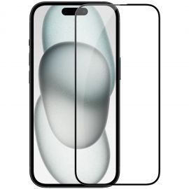 Juodas apsauginis grūdintas stiklas Nillkin Tempered Glass 2.5D CP+ PRO telefonui Apple Iphone 15