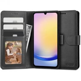 Juodas atverčiamas dėklas Samsung Galaxy A25 5G "Tech-Protect Wallet"