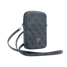 Juodas telefono krepšys "Guess PU 4G Triangle Logo Wallet Phone Bag Zipper"