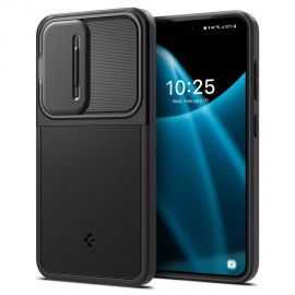 Juodas dėklas Samsung Galaxy S24 "Spigen Optik Armor"