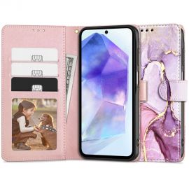 Marmurinis atverčiamas dėklas Samsung Galaxy A55 5G "Tech-Protect Wallet"
