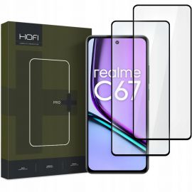 Juodas apsauginis ekrano stikliukas Realme C67 4G / LTE "Hofi Glass Pro+ 2-Pack"