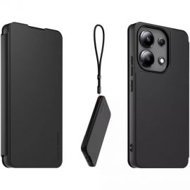 Juodas originalus atverčiamas dėklas Book Necklace telefonui Xiaomi Redmi Note 13 4G