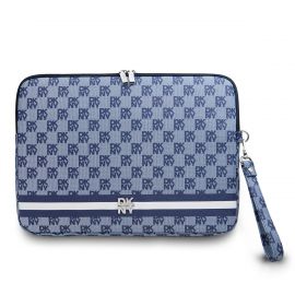 Mėlynas dėklas kompiuteriui 13 / 14" "DKNY PU Leather Checkered Pattern and Stripe Laptop Sleeve"