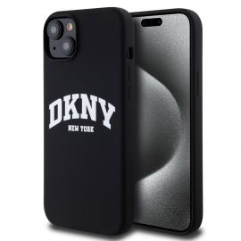 Juodas dėklas telefonui Apple Iphone 15 Plus "DKNY Liquid Silicone Arch Logo MagSafe"