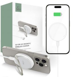 Baltas belaidis pakrovėjas "TECH-PROTECT QI15W-A33 MAGNETIC MAGSAFE"