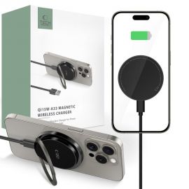 Juodas belaidis pakrovėjas "TECH-PROTECT QI15W-A33 MAGNETIC MAGSAFE"