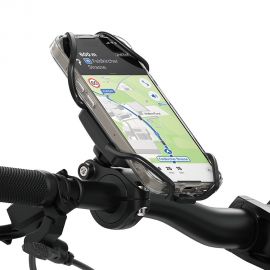 Juodas telefono laikiklis dviračiui "RINGKE QUICK & GO BIKE MOUNT"