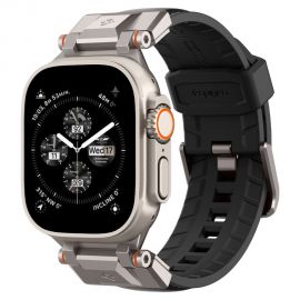 Juoda apyrankė Apple Watch 6 / 7 / 8 / 9 / 10 / SE Ultra 1 / 2 (44 / 45 / 46 / 49 MM) "Spigen Durapro Armor Pu"