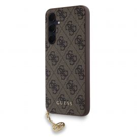 Rudas originalus dėklas Guess 4G Charms telefonui Samsung Galaxy A35 5G