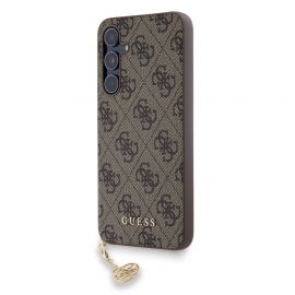 Rudas originalus dėklas Guess 4G Charms telefonui Samsung Galaxy A55 5G