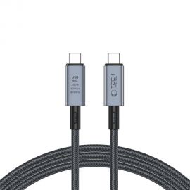 Pilkas kabelis TECH-PROTECT ULTRABOOST MAX USB 4.0 8K 40GBPS TYPE-C PD240W 200CM