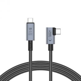 Pilkas kabelis TECH-PROTECT ULTRABOOST MAX ”L” USB 4.0 8K 40GBPS TYPE-C PD240W 150CM