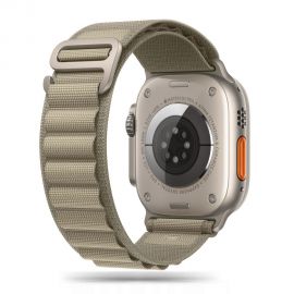 Titanium-olive apyrankė Apple Watch 4 / 5 / 6 / 7 / 8  / 9 / 10 / SE / Ultra 1 / 2 (44 / 45 / 46 / 49mm) "Tech-Protect Nylon Pro"