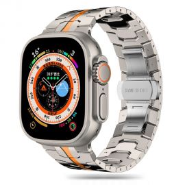 Titano-oranžinė apyrankė Apple Watch 4 / 5 / 6 / 7 / 8 / 9 / 10 / SE / ULTRA 1 / 2 (44 / 45 / 46 / 49 MM) "Tech-Protect Stainless Line"