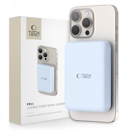 Mėlyna išorinė baterija "TECH-PROTECT PB11 LIFEMAG MAGSAFE POWER BANK 10000MAH"