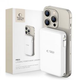 Balta išorinė baterija "TECH-PROTECT PB31 LIFEMAG MAGSAFE POWER BANK 10000MAH"
