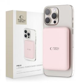 Rožinė išorinė baterija "TECH-PROTECT PB10 LIFEMAG MAGSAFE POWER BANK 5000MAH"