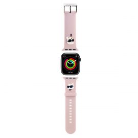 Rausva apyrankė Apple Watch 42 / 44 / 45 / 49mm "Karl Lagerfeld Karl and Choupette Head NFT Watch Strap"