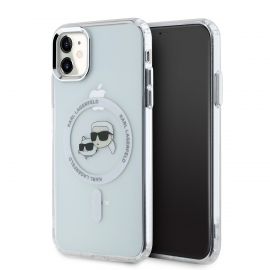 Skaidrus dėklas telefonui Apple Iphone 11 "Karl Lagerfeld IML K&CH Heads Metal Frame MagSafe"