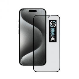 Juodas apsauginis ekrano stikliukas Apple iPhone 15 Pro "OBAL:ME Privacy 5D Glass Screen Protector"