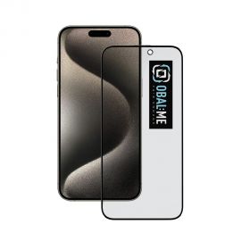 Juodas apsauginis ekrano stikliukas Apple iPhone 15 Pro Max "OBAL:ME Privacy 5D Glass Screen Protector"
