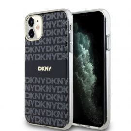 Juodas dėklas telefonui Apple Iphone 11"DKNY PC/TPU Repeat Pattern Tonal Stripe Magsafe"