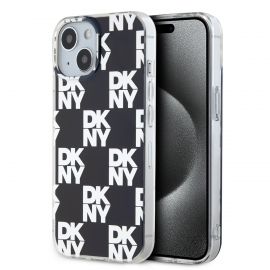 Juodas dėklas telefonui Apple Iphone 15 "DKNY PC/TPU Checkered Pattern"
