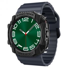 Juodas matinis dėklas Samsung Galaxy Watch Ultra (47mm) "Spigen Rugged Armor"