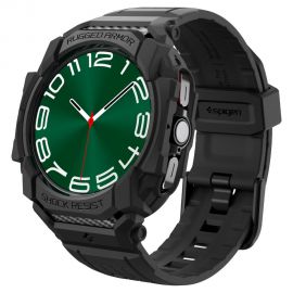 Juodas dėklas Samsung Galaxy Watch Ultra (47mm) "Spigen Rugged Armor Pro"