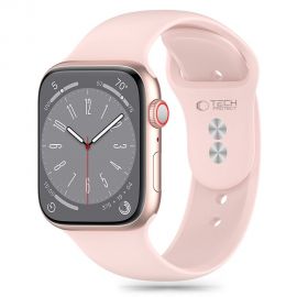 Šviesiai rožinis silikoninė apyrankė Apple Watch 4 / 5 / 6 / 7 / 8 / 9 / 10 / SE ( 40 / 41 / 42 MM) "Tech-Protect Silicone"
