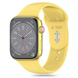 Geltona silikoninė apyrankė Apple Watch 4 / 5 / 6 / 7 / 8 / 9 / 10 / SE / Ultra 1 / 2 (44 / 45 / 46 / 49 MM) "Tech-Protect Silicone"