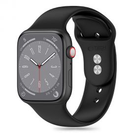 Juoda silikoninė apyrankė Apple Watch 4 / 5 / 6 / 7 / 8 / 9 / 10 / SE ( 40 / 41 / 42 MM) "Tech-Protect Silicone"