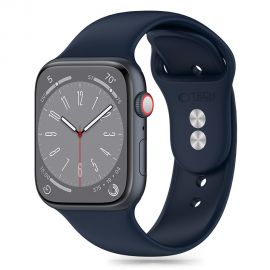 Storm mėlyna silikoninė apyrankė Apple Watch 4 / 5 / 6 / 7 / 8 / 9 / 10 / SE / ULTRA 1 / 2 (44 / 45 / 46 / 49 MM) "Tech-Protect Silicone"