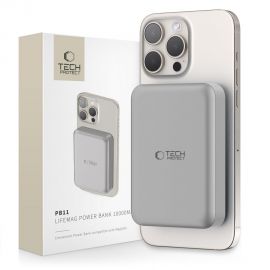 Titano spalvos išorinė baterija "TECH-PROTECT PB11 LIFEMAG MAGSAFE POWER BANK 10000MAH"