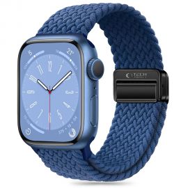Montego mėlyna apyrankė Apple Watch 4 / 5 / 6 / 7 / 8 / 9 / 10 / SE / ULTRA 1 / 2 (44 / 45 / 46 / 49 MM) "Tech-Protect Nylonmag"